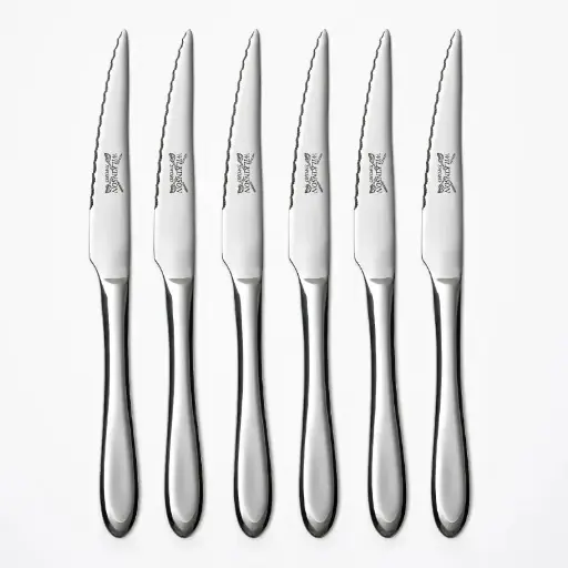 [RHD625] Steak Knife Set 6pc Teardrop 18/10 Stainless Steel - Wilkinson Sword 06218