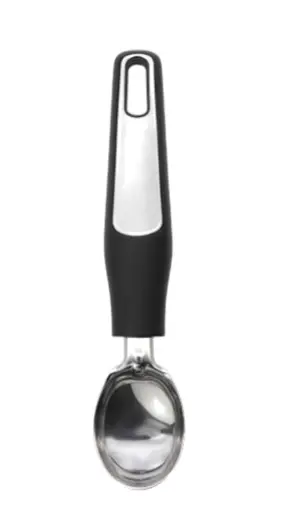 [RHD673] Ice Cream Scoop 21x5cm 200mm Stainless Steel With Black Handle 12632