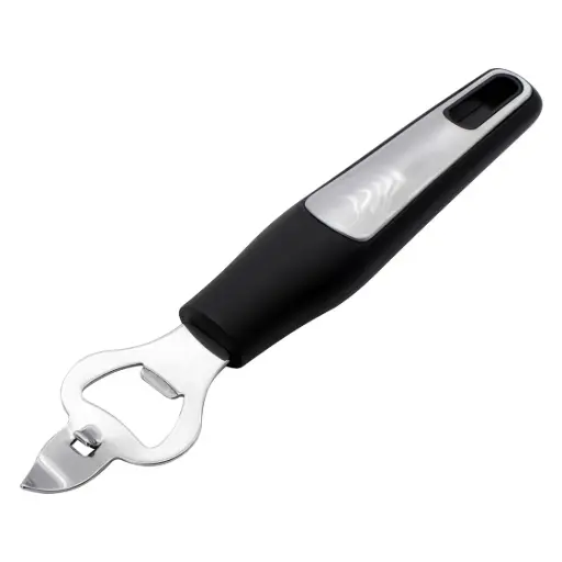 [RHD729] Can And Bottle Opener 200mm Stainless Steel Black Handle 12629