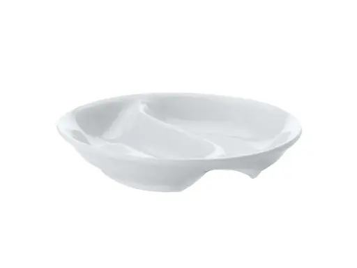 [RHD748] Sauce Bowl 10x1.7cm Round Divided White Basics - Maxwell & Williams AA0219