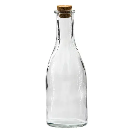 [RHD9237] Oil/Vinegar 300ml Clear Bottle With Cork - 15097