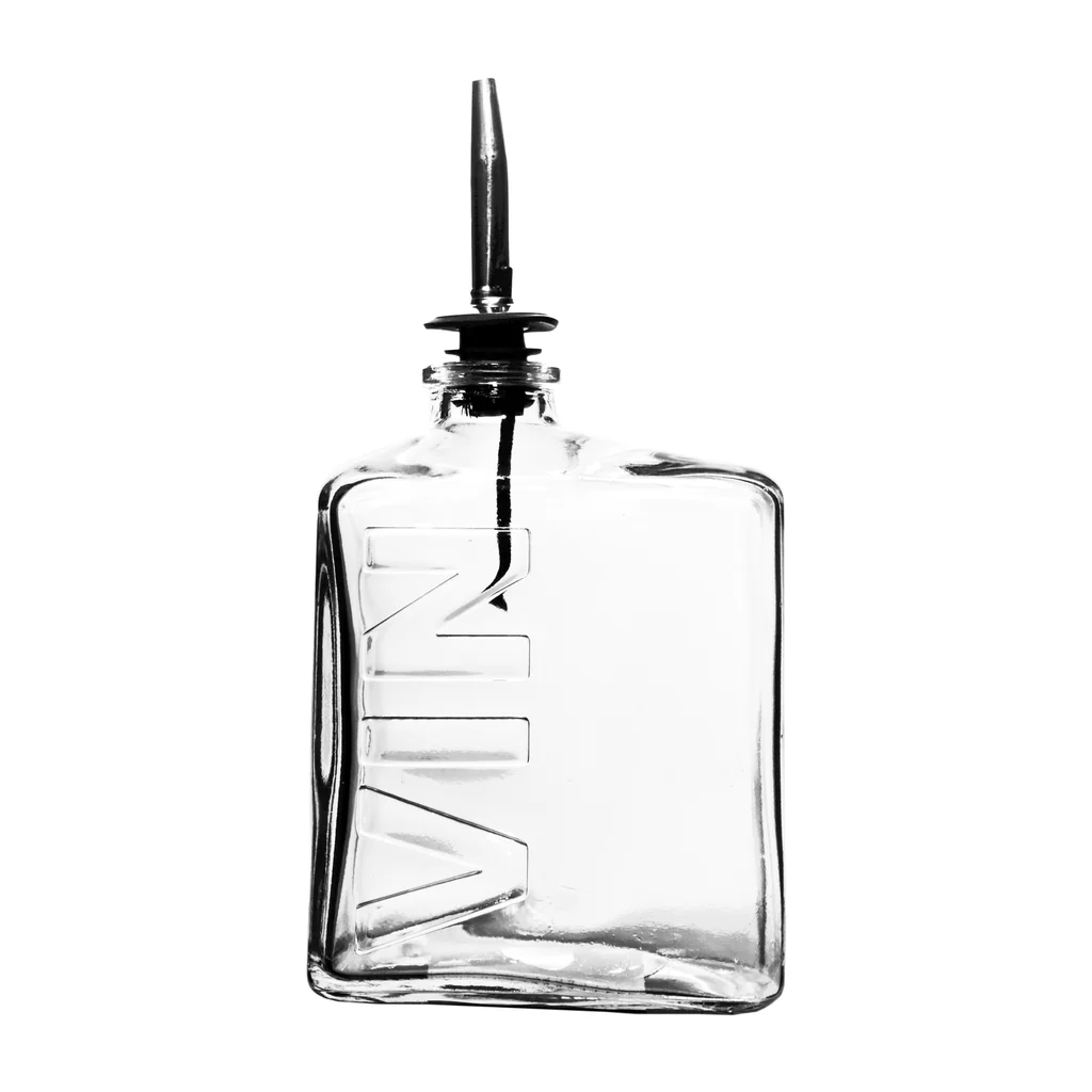 [RHD9239] Vinegar Bottle 450ml Square Embossed VIN Bottle With Pourer - 27158