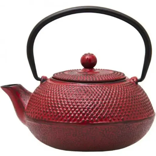 [RHD9271] Teapot Cast Iron 600ml Tea Infuser Red 21752