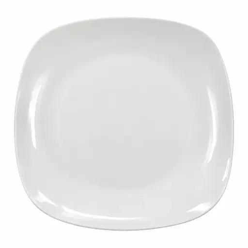 [D573] Plate 25x25cm Square White Porcelain - CJ-Plate-1 