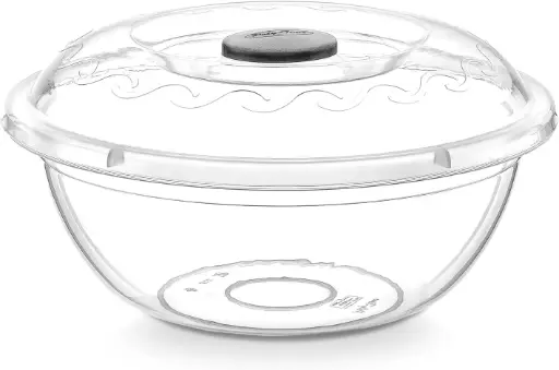[RHD9282] Basin 15lt Clear Plastic with Lid Round E-103
