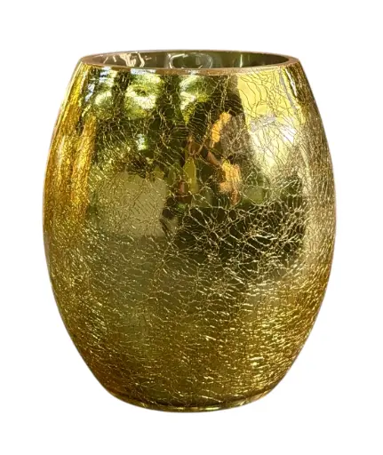 [RHD9317] Glass Vase 18x16Cm Belly Gold VAS195520BJ