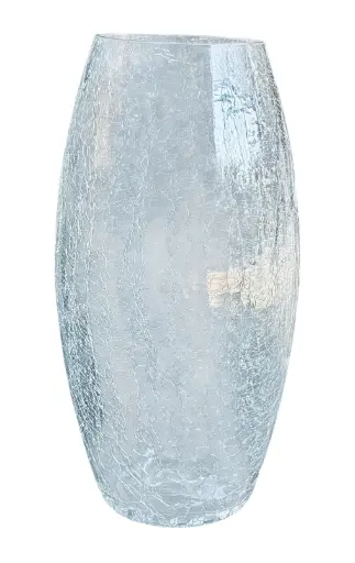 [RHD9322] Glass Vase 30x15Cm Belly Crackle VAS195530BH