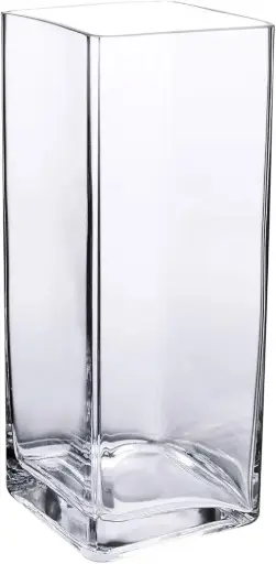 [RHD9327] Glass Vase 20x8.5cm Square Clear Heavy VAS820FG