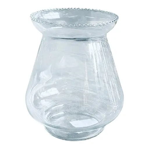 [RHD9330] Glass Vase 16x12Cm Wave Top Clear VAS16DG