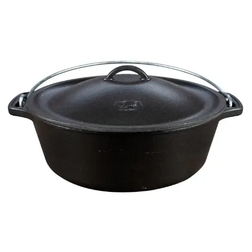 [RHD9345] Bake Pot 35x12cm Round No.14 Cast Iron Black