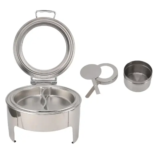 [RHD9363] Chafing Dish 44x30x48cm Round Flat With Window Stainless Steel
