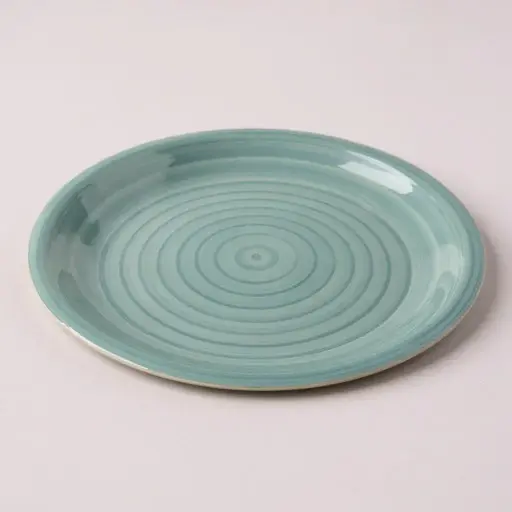[RHD9389] Plate 27cm Round Stoneware Hand Painted -54 