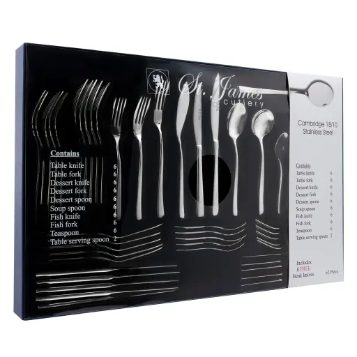 [RHD9425] Cutlery Set 62pc Cambridge St. James - 53041