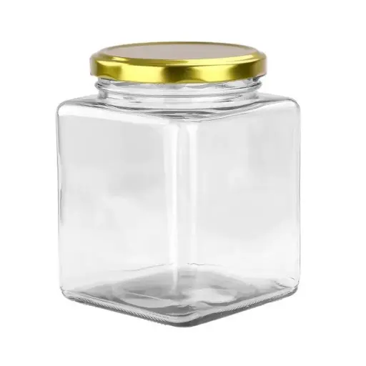 [RHD9500] Glass Jar 400ml Square with Lid - JAR110