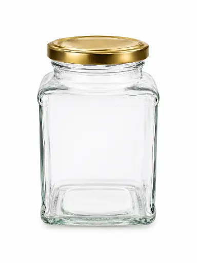 [RHD9500] Glass Jar 400ml Square with Lid - JAR110
