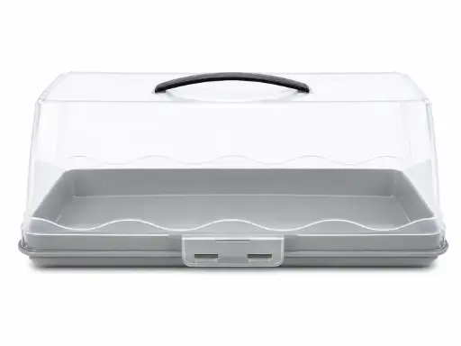 [RHD9606] Cake Carrier Rectangular Plastic Base with Cover Assorted Colours - SC-405