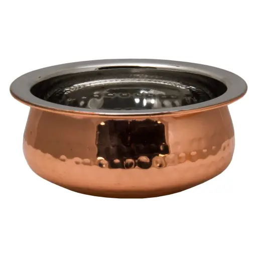 [RHD9658] Handi Bowl 12.5x5.4cm - 300ml Hammered Copper Outer & Stainless Steel Inner - 41619