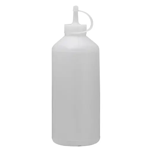 [RHD9664] Sauce Bottle 1lt Round Plastic White - 12114