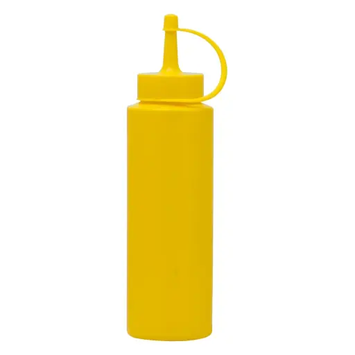 [RHD9669] Sauce Bottle 250ml Round Plastic Yellow - 12109