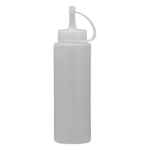 [RHD9670] Sauce Bottle 250ml Round Plastic White - 12110
