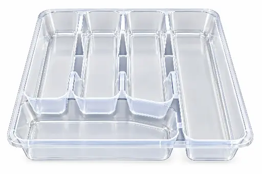 [RHD9740] Cutlery Tray 5 Compartment (33x28x5cm) Plastic Transparent - E-200