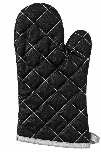 [RHD9844] Oven Mitt 30x15cm Quilted Black Premium - Kitchen Essentials 574