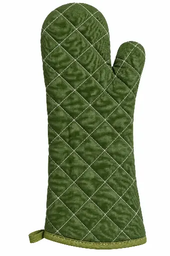 [RHD9846] Oven Mitt 40x15cm Quilted Green Premium - Kitchen Essentials 573