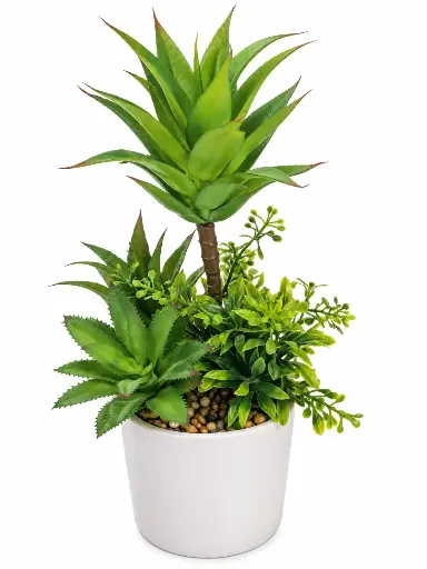 [RHD9867] Artificial Succulent 28cm Agave Succulent with Ceramic Pot - YSD-4780