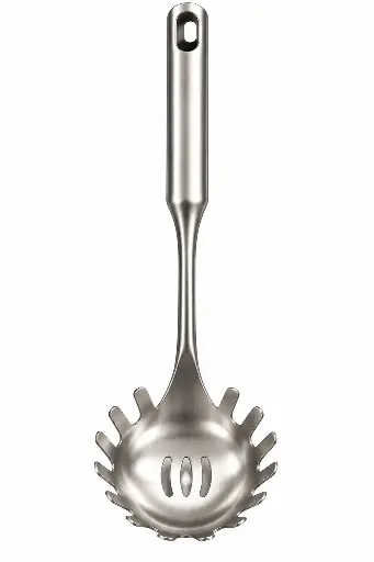 [RHD9871] Spaghetti Spoon 36cm Round Handle Matt Stainless Steel - FCX-10