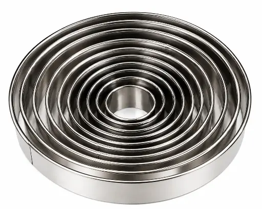 [RHD9885] Dough Cutter 10pc Round Plain Stainless Steel - Baking Essentials 0010