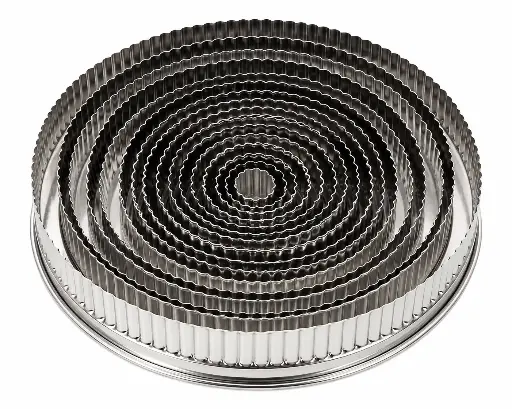 [RHD9887] Dough Cutter 20pc Round Fluted Stainless Steel - Baking Essentials F0020