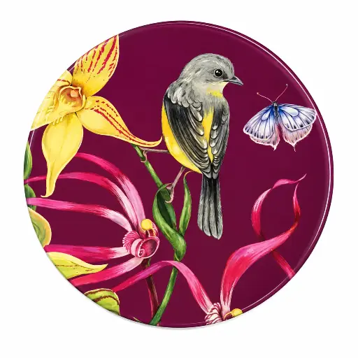 [RHD9901] Coaster 10cm Eloise Short Yellow Robin - Maxwell & Williams DU0505