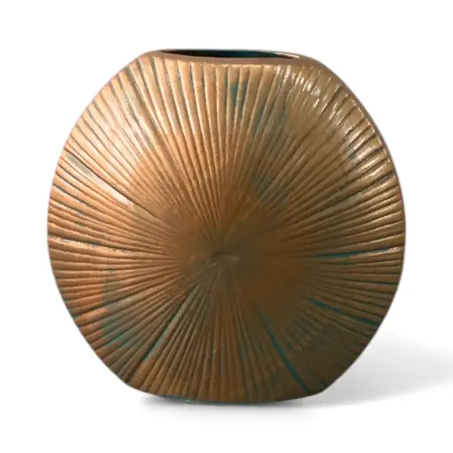 [HD2494] Vase AC 45cm (45x41cm) Sea Urchin Round - Metallic