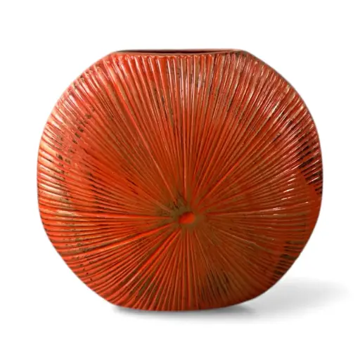 [HD2496] Vase AC 22cm (22x23cm) Sea Urchin Round - Metallic