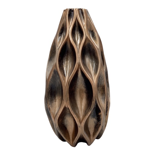 [HD2574] Vase AC 43cm Wave Swirl - Metallic
