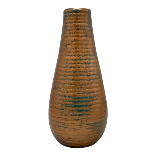 [HD2708] Vase AC 22cm (22x7cm) Ribbed Bud - Metallic