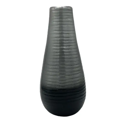 [HD2708] Vase AC 22cm Ribbed Bud-Metallic