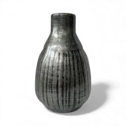 [HD2855] Vase AC 18cm Textured Bud Mini - Metallic