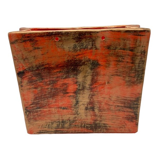 [HD2928] Vase AC 26cm (26x29x10cm) Shopping Bag - Metallic