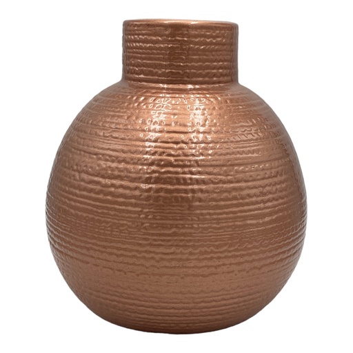 [HD3004] Vase AC 24cm (24x17cm) Textured Vase - Metallic