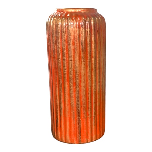 [HD3009] Vase AC 25.5cm (25.5x11cm) Louise Ribbed Bottle - Metallic