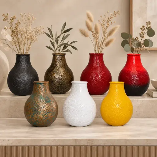 [HD3012] Vase AC 33cm (33x20cm) Nostalgia Fashion - Metallic