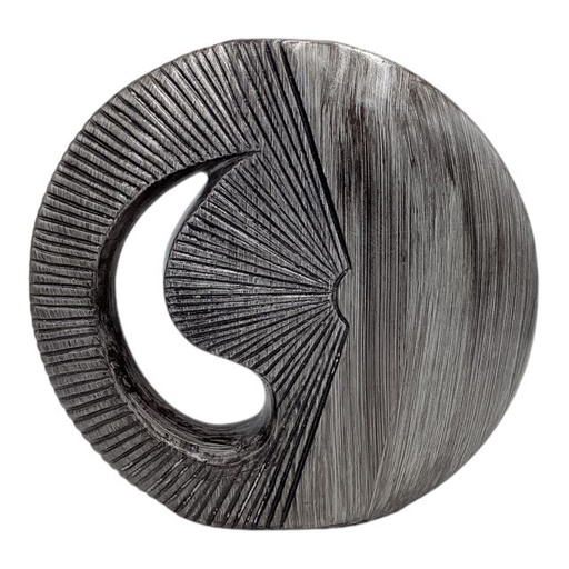 [HD3066] Vase AC 25cm (25x27x5.5cm) Elna Round Small - Metallic