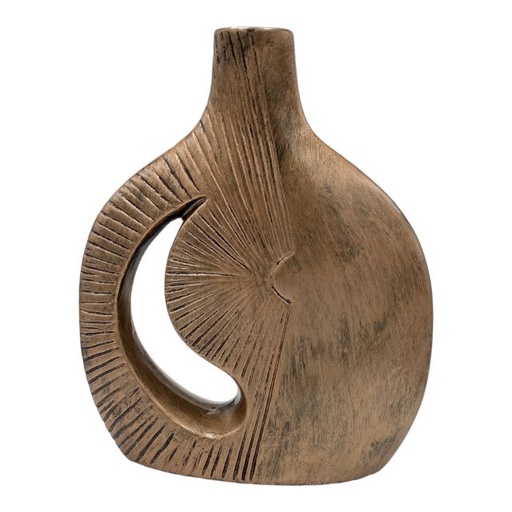 [HD3070] Vase AC 30cm (30x26x6cm) Elna Jar Short - Metallic