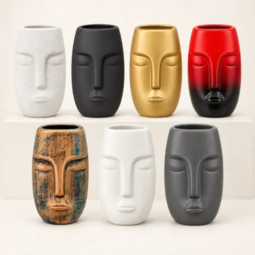 [HD3118] Vase AC 22cm (22x11x8cm) Clio Face Vase - Base