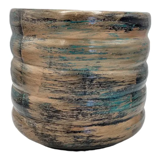 [HD3149] Vase AC 13x13.5cm Solid Planter Small-Metallic
