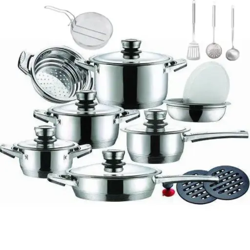 [P754] Pot Set 21Pc Stainless Steel Delica Rw2102