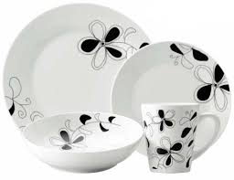 [D1481|DS133] Dinner Set 16pc Porcelain With Decal Ds