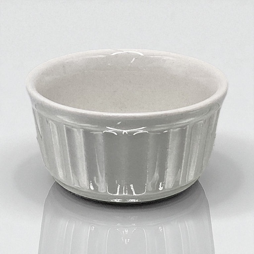 [D1436] Ramekin 9x4cm Ribbed Blanco Porcelain - Continental