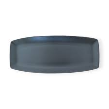 [D2185] Platter 36.5x15.5cm Curve Ele Matt Black - Continental China